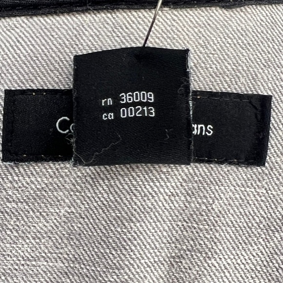 Calvin Klein Jeans Mens Denim Jacket with Hoodie  Sz M gray 100% Cotton - Picture 3 of 5